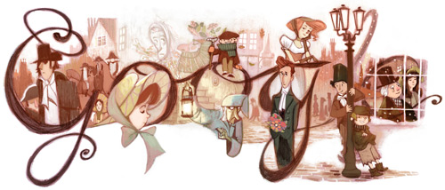 Logo Google : 200ème anniversaire de Charles Dickens - Romancier anglais